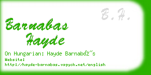 barnabas hayde business card